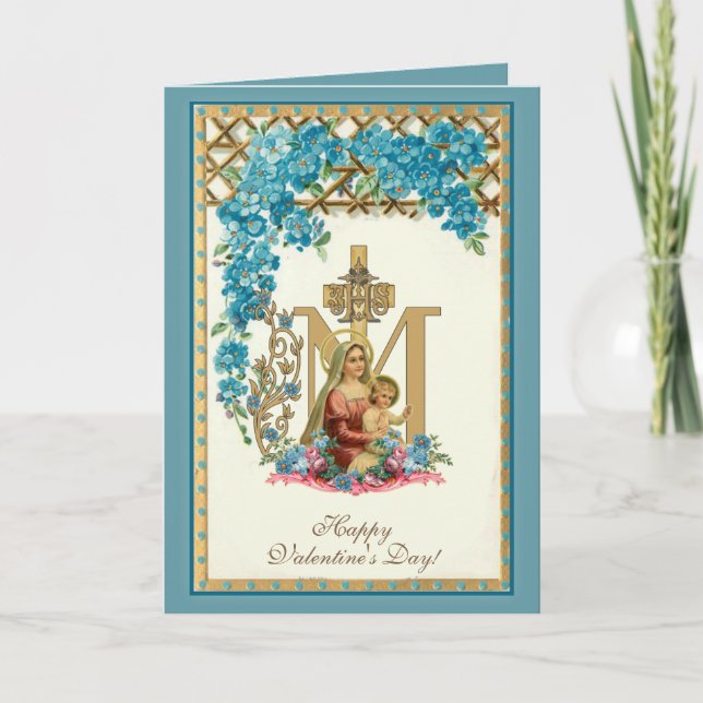 Religiösa Virgin Mary Jesus Alla hjärtans dagskort Helgkort (Framsida)