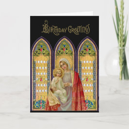 Religiösa Virgin Mary Jesus Glass Windows Kort