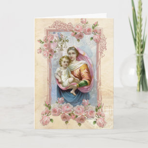 Religiösa Virgin Mary Jesus katolska Collage Card Kort