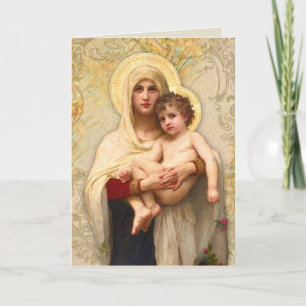Religiösa Virgin Mary Jesus katolska Vintage Card Kort