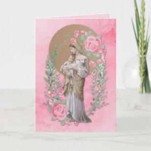 Religiösa Virgin Mary Jesus katolska Vintage Card Kort