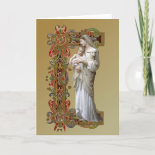 Religiösa Virgin Mary Jesus Lamb katolik Kort