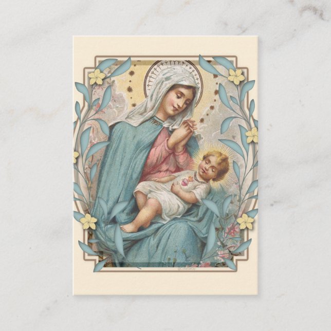 Religiösa Virgin Mary Jesus Memorare Prayer Heliga Placeringskort (Framsida)