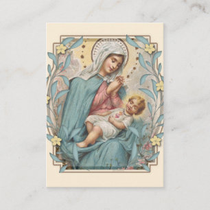 Religiösa Virgin Mary Jesus Memorare Prayer Heliga Placeringskort