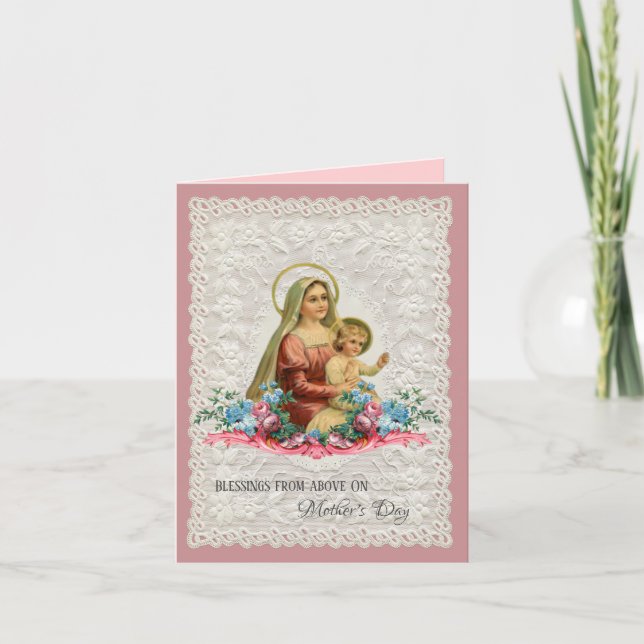 Religiösa Virgin Mary Jesus Mors dag Helgkort (Framsida)