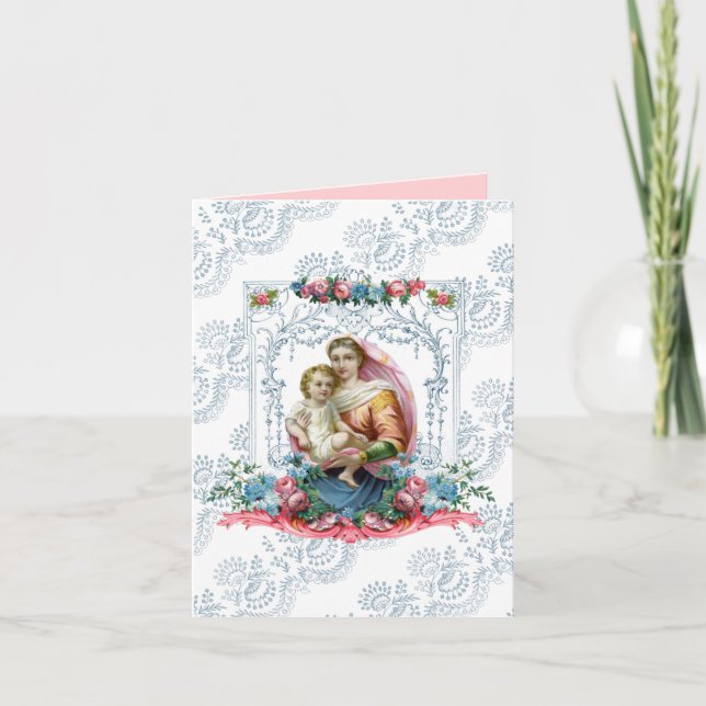 Religiösa Virgin Mary Jesus Mors dag Helgkort (Framsida)
