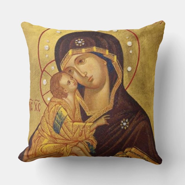 Religiösa Virgin Mary Jesus Perpetual Help Kudde (Framsida)