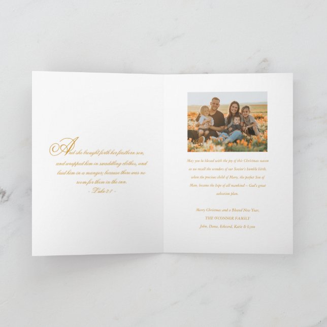 Religiösa Virgin Mary & Jesus Photo jul Helgkort (Inuti)