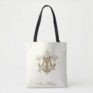 Religiösa Virgin Mary Marian Kor Ave Maria Tote Tygkasse