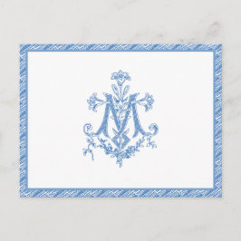 Religiösa Virgin Mary Marian Kor Blue Lilies Vykort