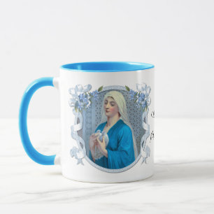 Religiösa Virgin Mary med Doves Catholik Mugg