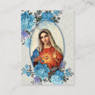 Religiösa Virgin Mary Memorare Prayer Heliga Card Visitkort