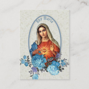 Religiösa Virgin Mary Memorare Prayer Heliga Card Visitkort