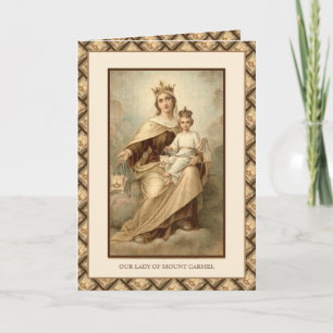 Religiösa Virgin Mary Mount Carmel Jesus Prayer Kort