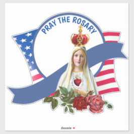 Religiösa Virgin Mary Ro Fatima Flagga Sticker Klistermärken