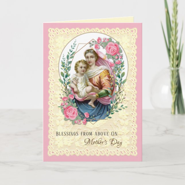 Religiösa Virgin Mary Ro katolik Mors dag Helgkort (Framsida)