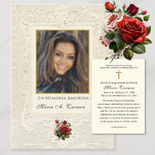 Religiösa Virgin Mary Spain Funeral Prayer Plac Placeringskort