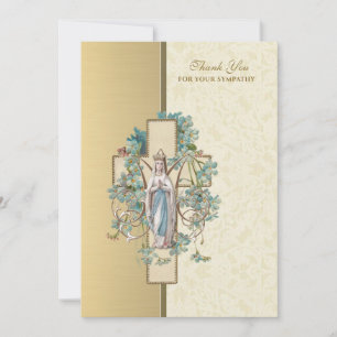 Religiösa Virgin Mary Sympathy Funeral Condolence Tack Kort