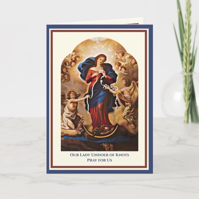 Religiösa Virgin Mary Undoer Knots Prayer Kort (Framsida)