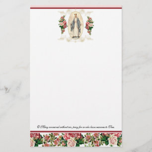 Religiösa Virgin Mary Vintage Catholik Prayer