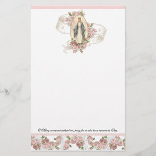 Religiösa Virgin Mary Vintage Catholik Prayer