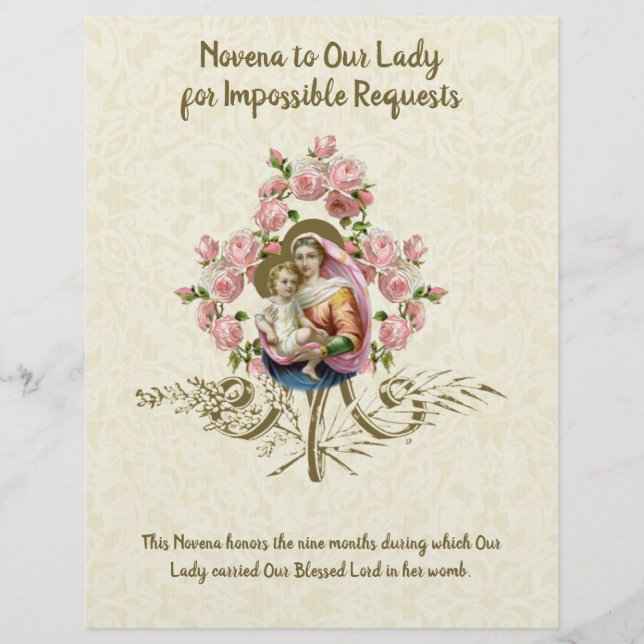 Religiösa Virgin Mary Vintage Catholik Prayer (Framsida)