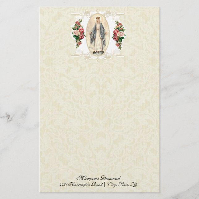 Religiösa Virgin Mary Vintage Catholique Ro (Framsida)