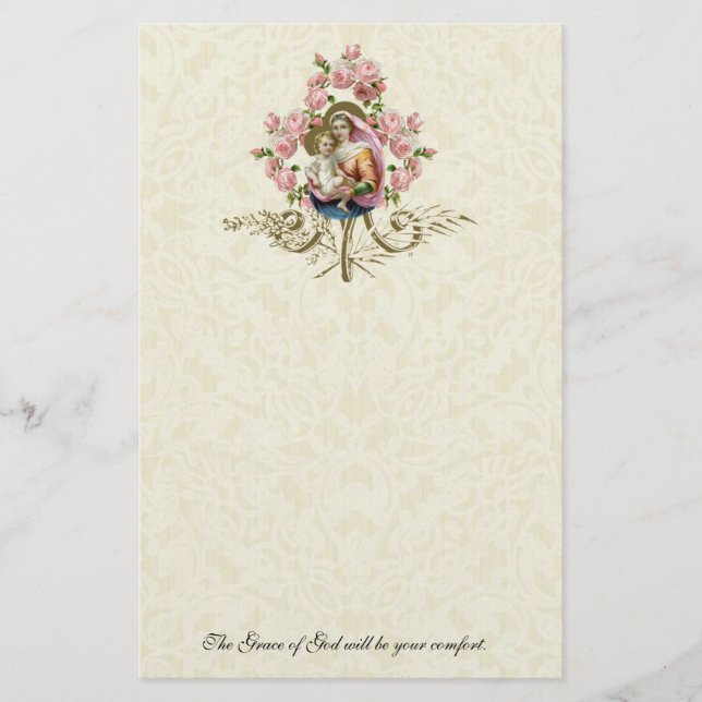 Religiösa Virgin Mary Vintage Catholique Ro (Framsida)