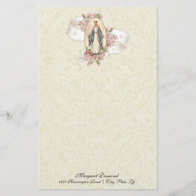 Religiösa Virgin Mary Vintage Catholique Ro (Framsida)