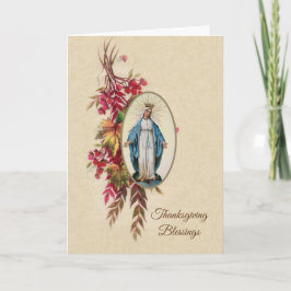 Religiösa Virgin Mor Mary Thanksgiving Helgkort