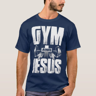 Religiösa Workout Gym Jesus Barbell Liiting Weigh T Shirt