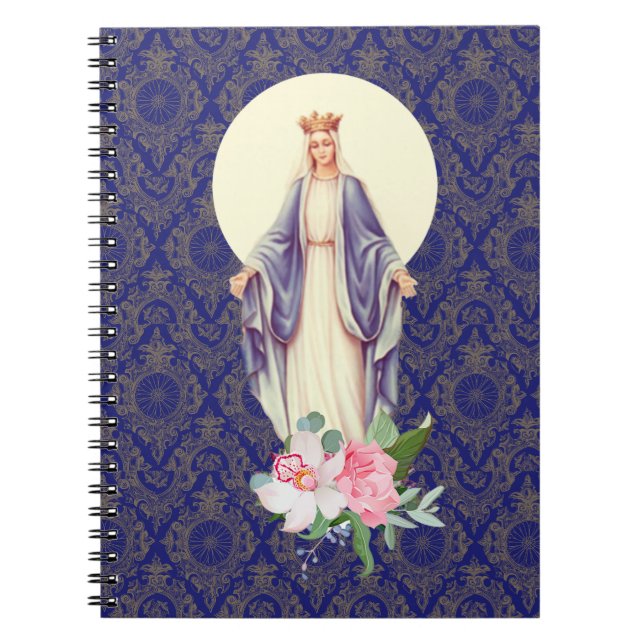 Religiösan Catholique Blsed Virgin Mary Vintage Anteckningsbok (Framsidan)