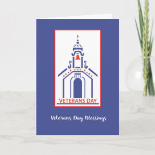 Religiösan Chapel Church of Veterans Day Blessings Kort