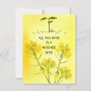 Religiösan Christian Mustard Seed Faith Flowers Vykort