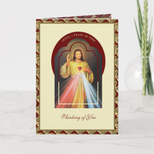 Religiösan Divine Mercy Helig Heart Scripture Kort