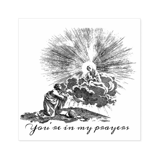 Religiösan för kvinnors bönder till Mary & Jesus Stämpel (Tryck)