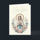 Religiösan FRIEND Grattis på födelsedagen Blommigt Tack Kort<br><div class="desc">En DEAR FRIEND med vackra blommor i vas och en traditionell katolsk religiösa av den blå Jungfru Mary har ett födelsedagskort för en DEAR FRIEND med vackra blommor och en traditionell katolsk bild av den blå Jungfrun Mary. Vår Dam av Lourdes A Scripture vers är på insidan med blommorna och...</div>