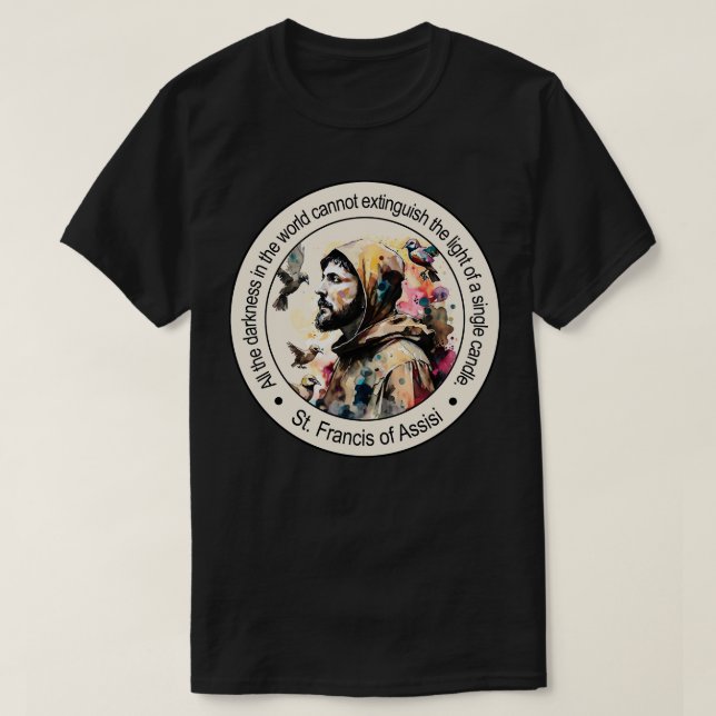 Religiösan Gift inspiri, helige Francis of Assisi T Shirt (Design framsida)