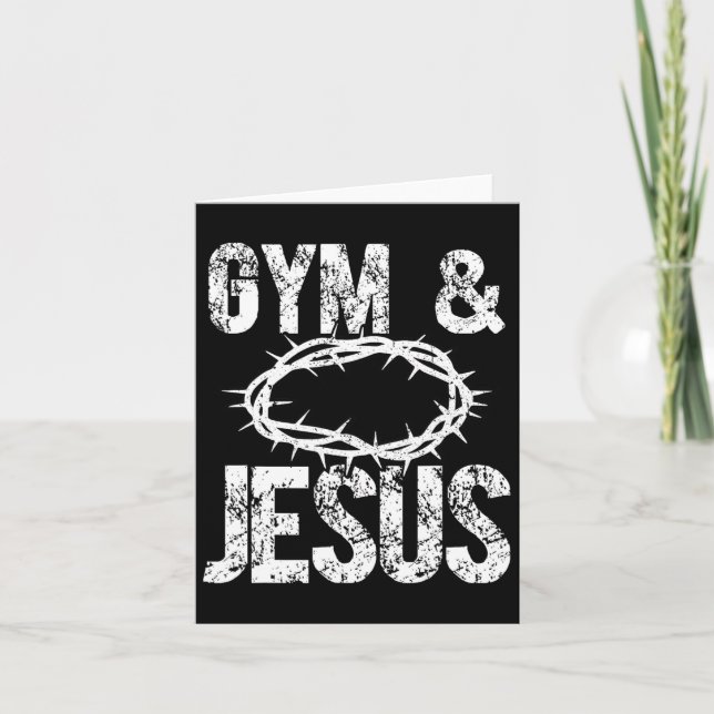 Religiösan Gym och Jesus Christian Bodybuilding Kort (Framsida)