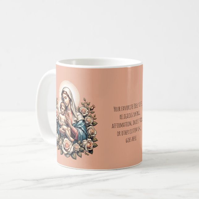 Religiösan Jesus Mor och underordnad Anpassningsba Kaffemugg (Framsida vänster)
