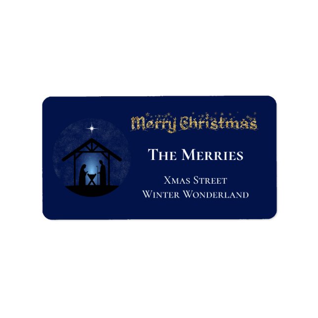 Religiösan jultomativitetscen adressetikett (Framsidan)