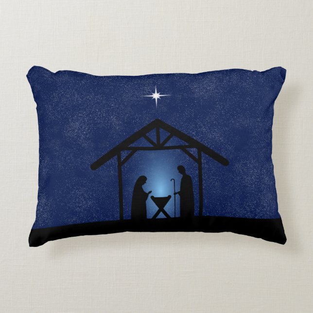 Religiösan jultomativitetscen prydnadskudde (Framsidan)