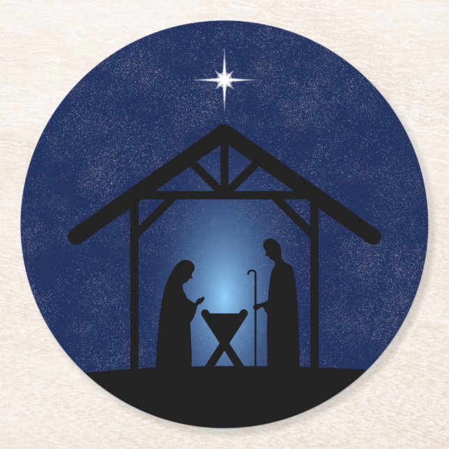 Religiösan jultomativitetscen underlägg papper rund (Framsidan)