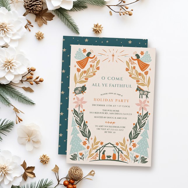 Religiösan Nativitet Änglar - Julfest vid jul Inbjudningar (Skapare uppladdad)