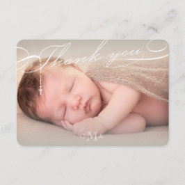 Religiösan Rosary Kor Monogram Script Photo Tack Kort