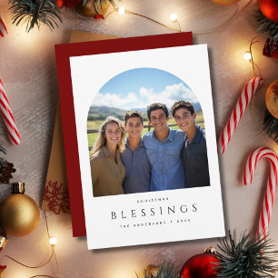Religiösan Simple Arch Photo jul Blessings Julkort