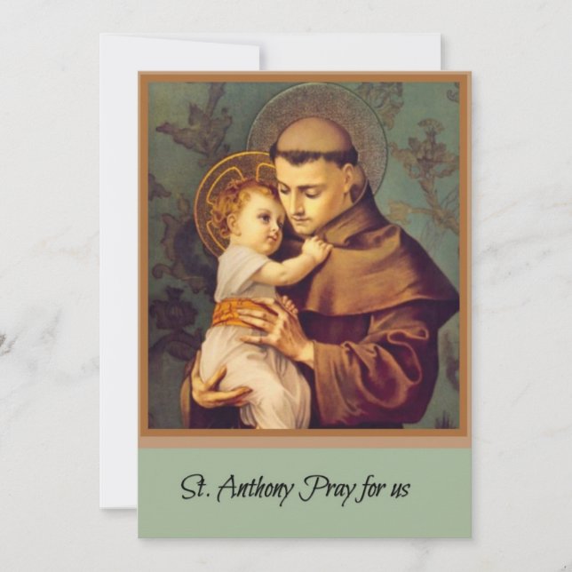 Religiösan St. Anthony's Brief Catholic Prayer Kort (Framsida)