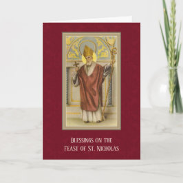 Religiösan St. Nicholas katolska festdagen Helgkort