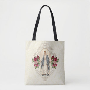Religiösan Tom Virgin Mary Rosor Tygkasse