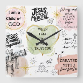 Religiösans bekräftelser fyrkantig klocka